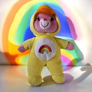 Care Bears Cheer Rainbow Pink Bear In Duck Costume 2008 8" Plush Stuffed Animal